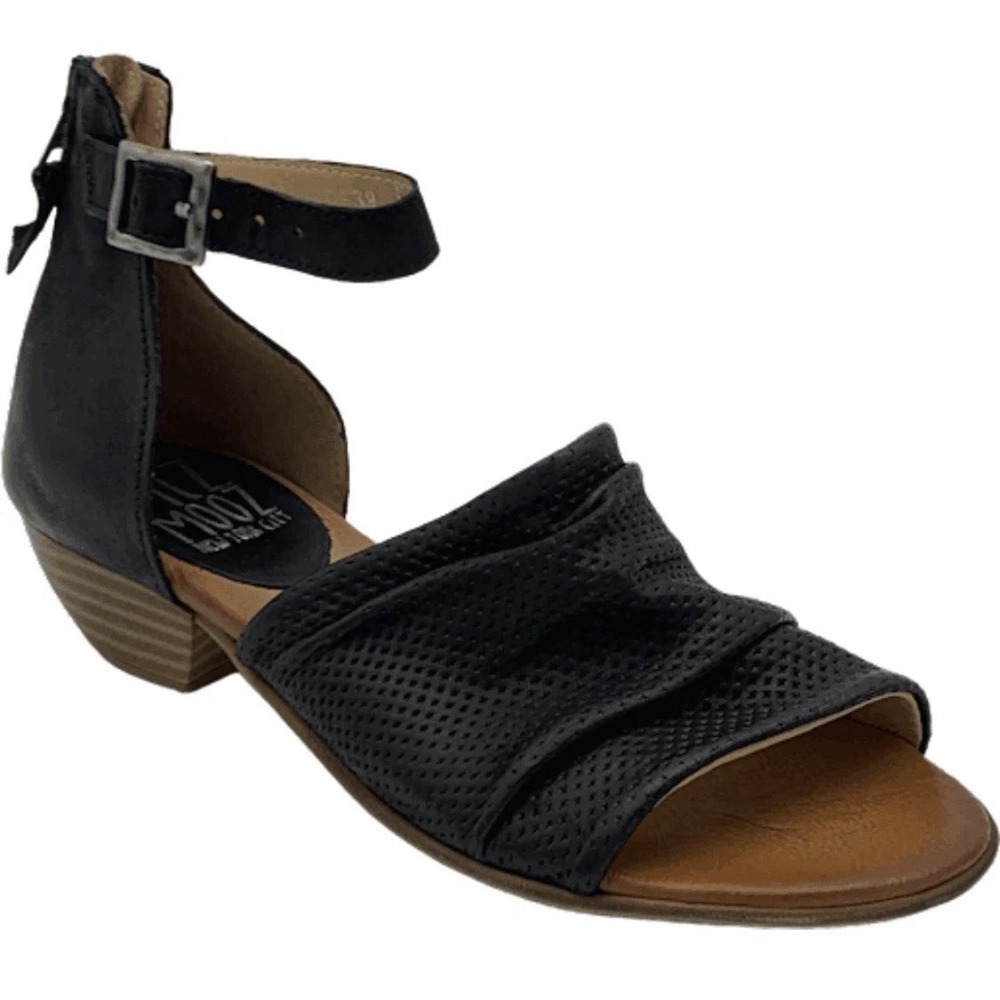Miz Mooz Leather Heeled Sandals Charley Black Size 36 US 5.5